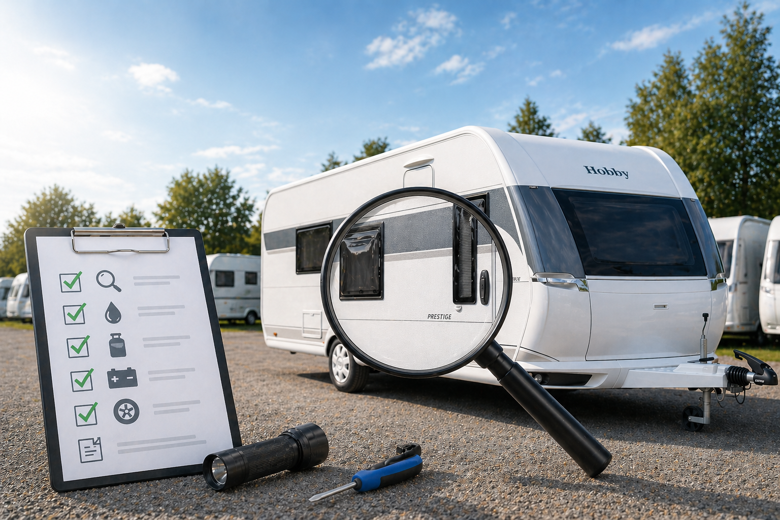 köpa begagnad husvagn checklista